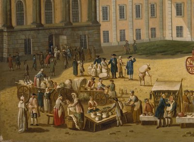 Market in the Alter Markt, Potsdam (detail) by Carl Christian Baron